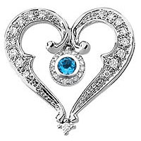White Gold diamond and Blue Topaz